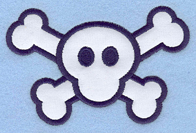Embroidery Design: Skull and cross bones applique4.50w X 2.91h