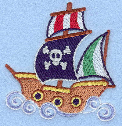 Embroidery Design: Pirate ship3.00w X 3.21h