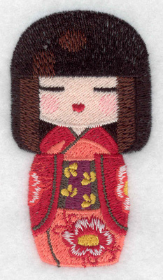 Embroidery Design: Kokeshi Doll 7 1.89w X 3.47h