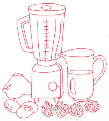 Embroidery Design: Blender and pitcher large 5.43w X 5.98h