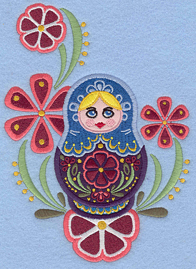 Embroidery Design: Matryoshka Doll B Appliques floral5.00w X 6.95h