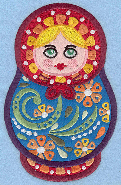 Embroidery Design: Matryoshka Doll D Appliques large 4.47w X 7.00h