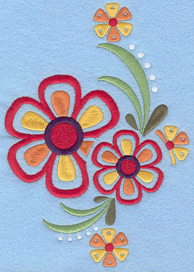 Embroidery Design: Floral Combo C large 4.88"w X 7.00"h