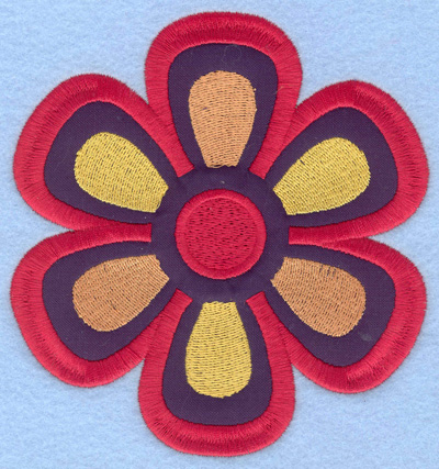 Embroidery Design: Applique Flower large 5.00"w X 5.32"h