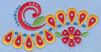 Embroidery Design: Floral Combo G large 4.56"w X 2.35"h