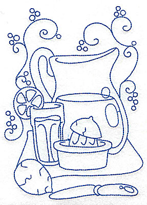 Embroidery Design: Pitcher of lemonade large 4.96w X 6.94h