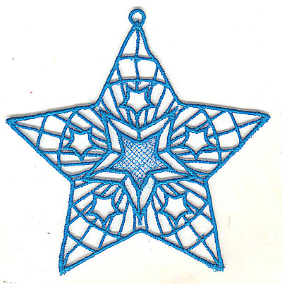 Embroidery Design: Lace Star Ornament 4 large 4.99w X 4.95h