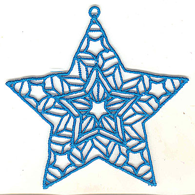 Embroidery Design: Lace Star Ornament 5 large 4.99w X 4.95h