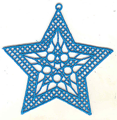 Embroidery Design: Lace Star Ornament 6 large4.99w X 4.95h