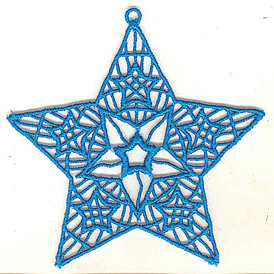 Embroidery Design: Lace Star Ornament 8 large 4.99w X 4.95h
