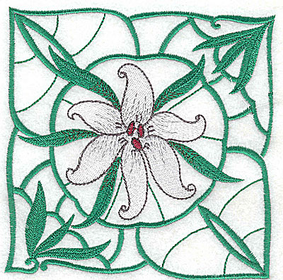 Embroidery Design: Lily Block 2 large 4.94w X 5.00h