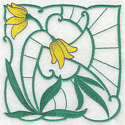Embroidery Design: Lily Block 4 large 4.94w X 4.88h