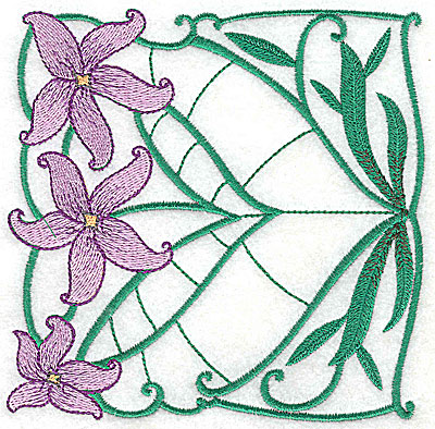 Embroidery Design: Lily Block 6 large 4.94w X 4.88h