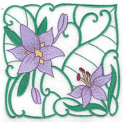 Embroidery Design: Lily Block 12 large 4.88w X 4.81h