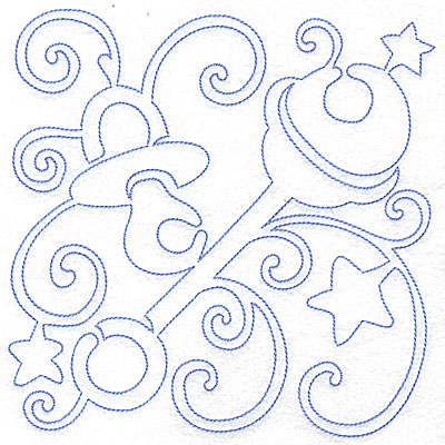 Embroidery Design: Pacifier and rattle large 6.97w X 7.01h