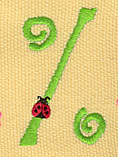 Embroidery Design: Ladybug Letters % 1.34w X 1.91h
