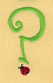 Embroidery Design: Ladybug Letters ? 1.06w X 1.94h