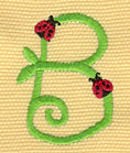 Embroidery Design: Ladybug Letters B  1.21w X 1.69h