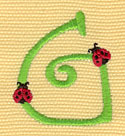 Embroidery Design: Ladybug Letters G  1.38w X 1.62h