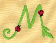 Embroidery Design: Ladybug Letters M  2.30w X 1.62h