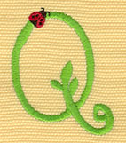 Embroidery Design: Ladybug Letters Q  1.60w X 2.04h