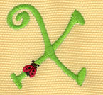 Embroidery Design: Ladybug Letters X  1.58w X 1.70h