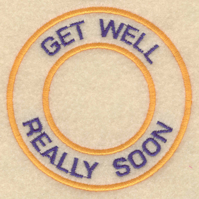 Embroidery Design: Get well really soon3.80"w X 3.80"h