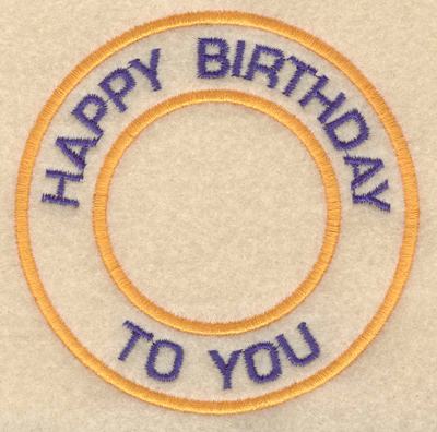 Embroidery Design: Happy birthday to you3.80"w X 3.80"h