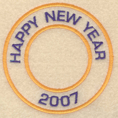 Embroidery Design: Happy new year 20073.80"w X 3.80"h
