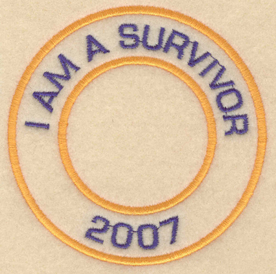 Embroidery Design: I am a survivor 20073.80"w X 3.80"h