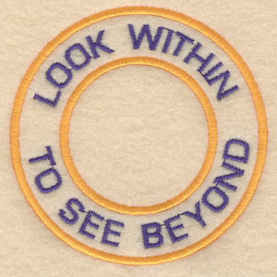 Embroidery Design: Look within to see beyond3.80"w X 3.80"h