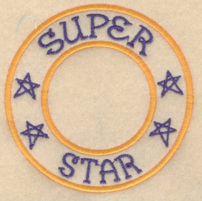 Embroidery Design: Super star3.80"w X 3.80"h