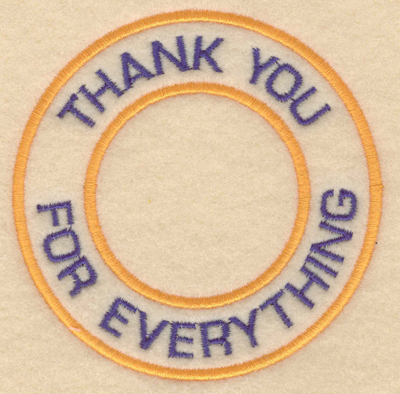 Embroidery Design: Thank you for everything3.80"w X 3.80"h