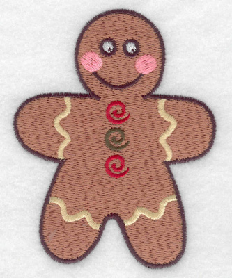 Embroidery Design: Gingerbread man large 3.07w X 3.89h
