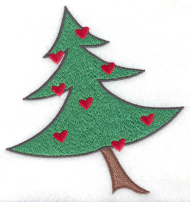 Embroidery Design: Decorated Christmas tree large 4.67w X 4.96h