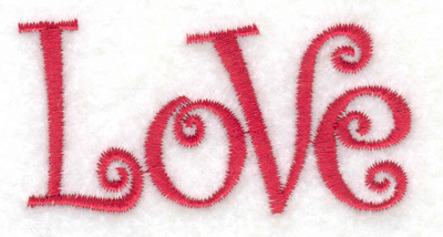 Embroidery Design: Love 2.66w X 1.36h