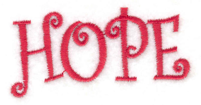 Embroidery Design: Hope 2.80w X 1.38h