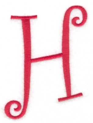 Embroidery Design: H upper case 2.75w X 4.00h