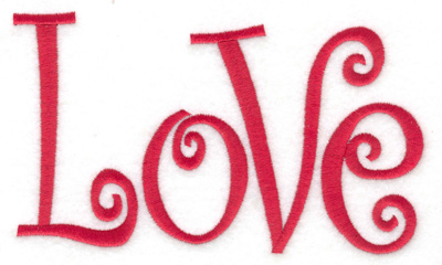 Embroidery Design: Love 6.02w X 3.51h