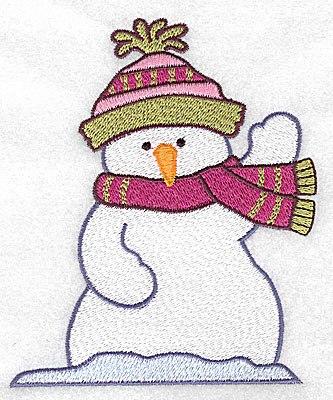 Embroidery Design: Snowman waving large 4.19w X 4.96h