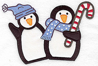 Embroidery Design: Penguin couple 2 appliques 6.98w X 4.60h