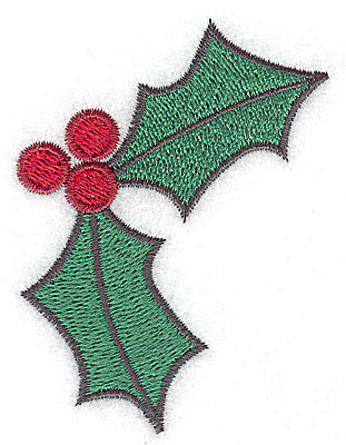 Embroidery Design: Holly with berries large 2.35w X 3.01h