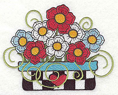 Embroidery Design: Flower in planter large 4.98w X 3.88h