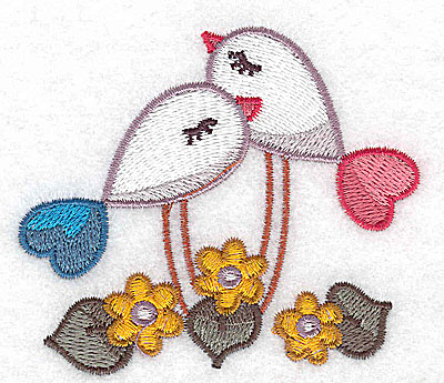 Embroidery Design: Birds and flowers 3.24w X 2.84h