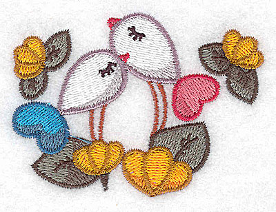 Embroidery Design: Birds and flowers 3.11w X 2.27h