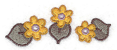 Embroidery Design: Floral trio 2.80w X 1.13h