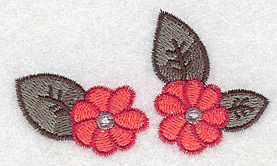 Embroidery Design: Flower duo 3.02w X 1.77h