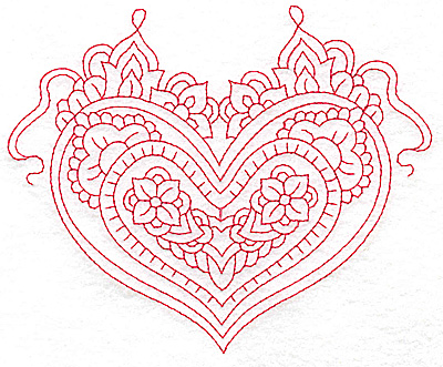 Embroidery Design: Heart 1 Large 6.22w X 5.05h