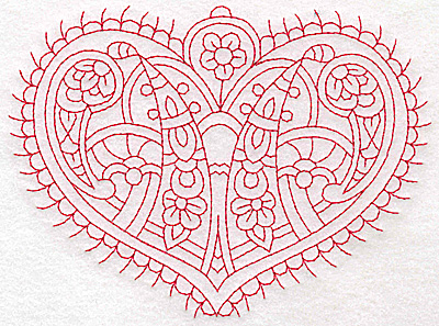Embroidery Design: Heart 3 Large 6.26w X 4.63h