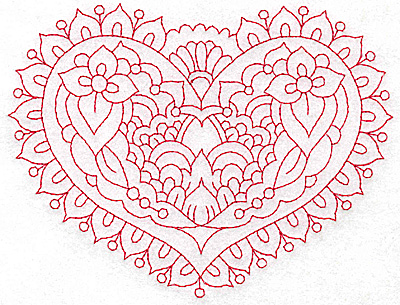 Embroidery Design: Heart 7 Large 6.23w X 4.73h